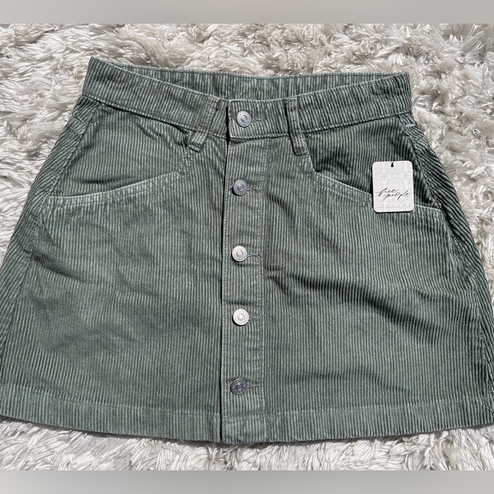 NWT Free People Ray Cotton Curduroy Miniskirt